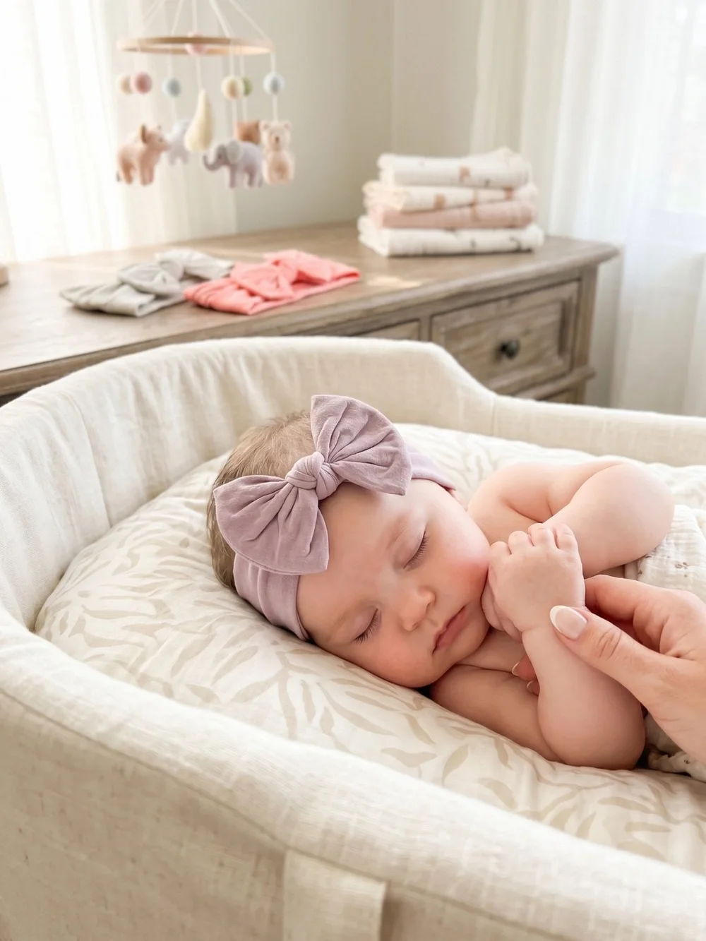 Handmade Baby Bow Headbands 3-Piece Set Pastel